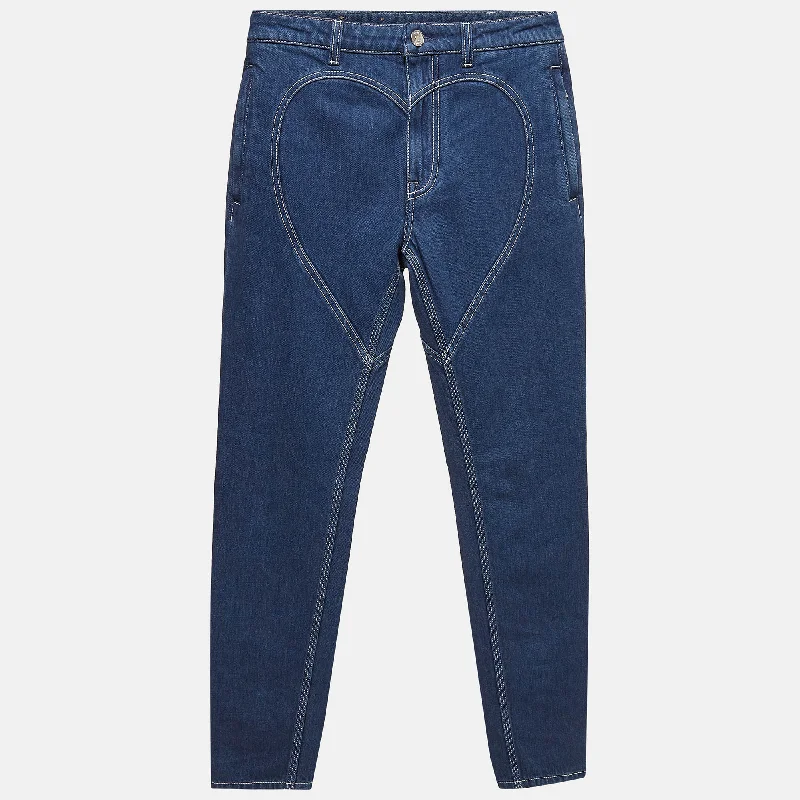 women’s stylish knitted pants-Burberry Blue Denim