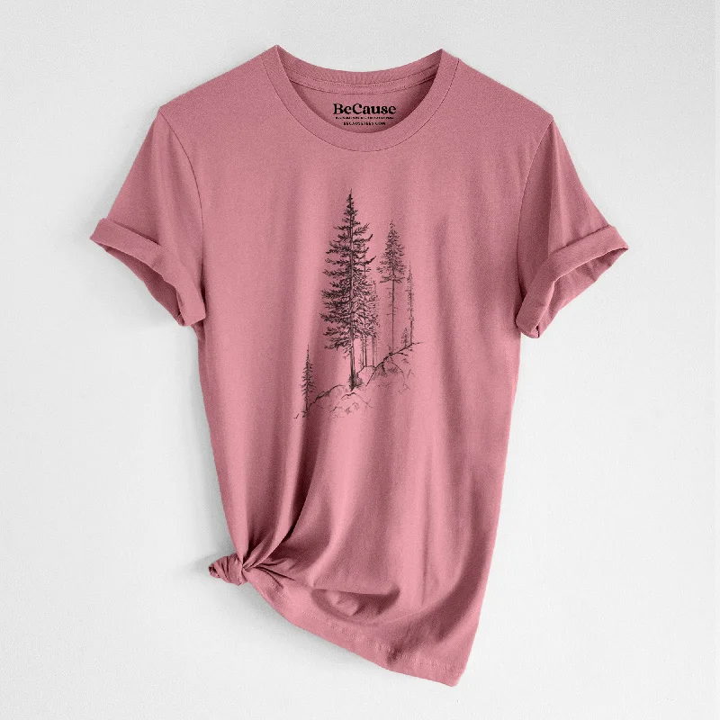 women’s comfortable fall cardigans-Cliffside Pines - Lightweight 100% Cotton Unisex Crewneck