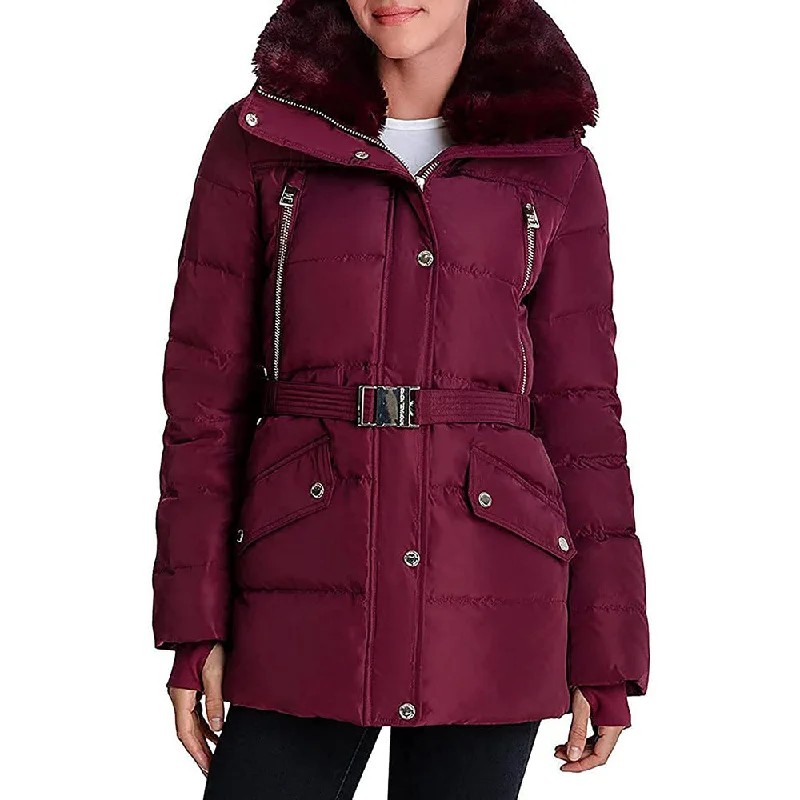 women’s stylish winter coats-Michael Kors Women's Mid-length Down coat-Dark Ruby