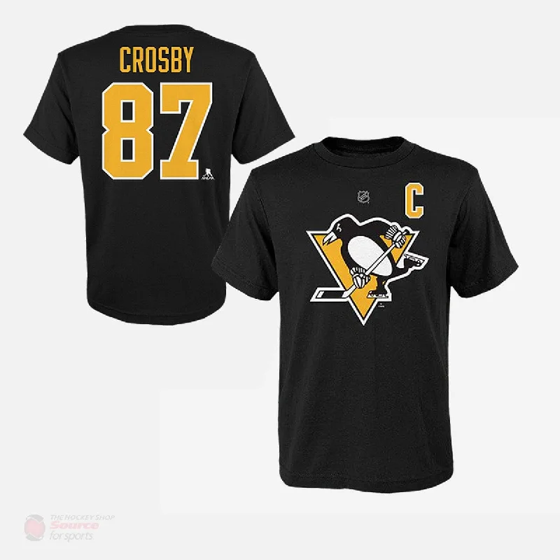 women’s trendy velvet skirts-Pittsburgh Penguins Outer Stuff Name & Number Youth Shirt - Sidney Crosby