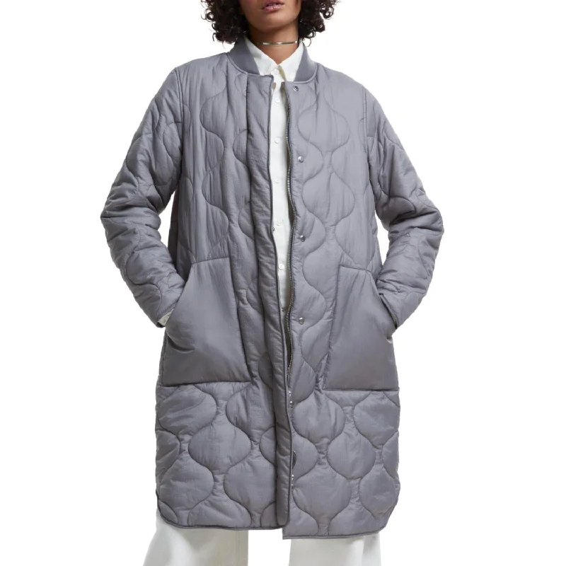 women’s stylish fleece jackets-Quilted Coat In Dark Shadow