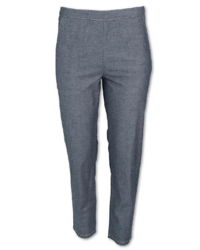 women’s cozy winter pants for work-CHAMBRAY ANKLE CROP PANT