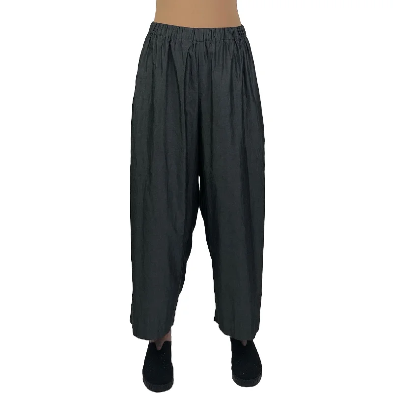 women’s comfy knit cardigans-WIDE LEG COTTON PANT