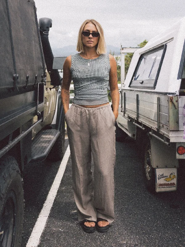 women’s trendy printed tops-Ciara Pant - Silver Grey