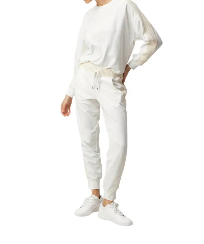 women’s business casual sweaters-Davina Jogger In White