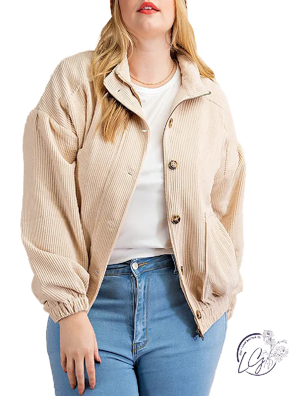 women’s trendy knitwear outfits-Find It in the Mountains Corduroy Jacket