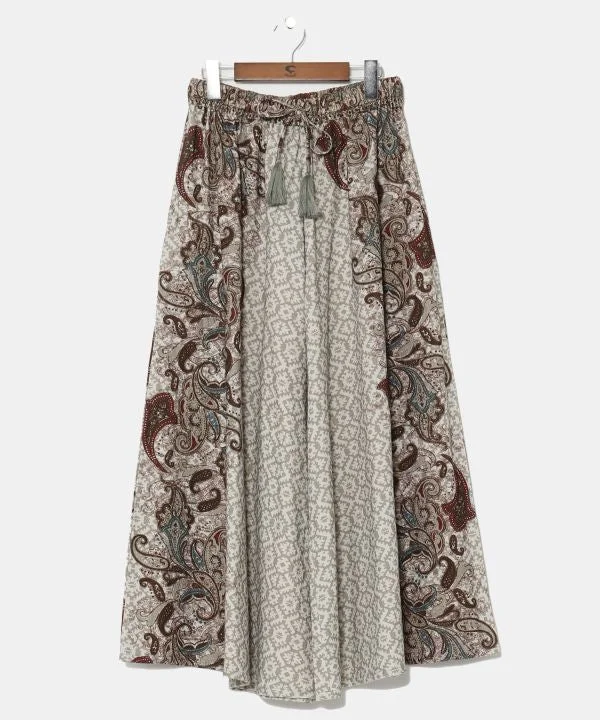 women’s chic cozy fall tops-Paisly Printed Wide Leg Pants