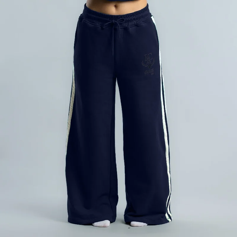 women’s cozy wool sweaters for winter-Irc Wide Leg Block Track Pant Women's NAVY