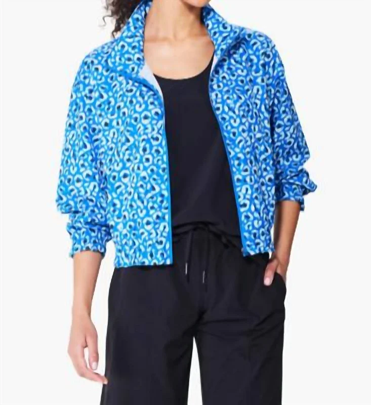 women’s fashionable formal shirts-Active Tech Stretch Jacket In Blue Multi