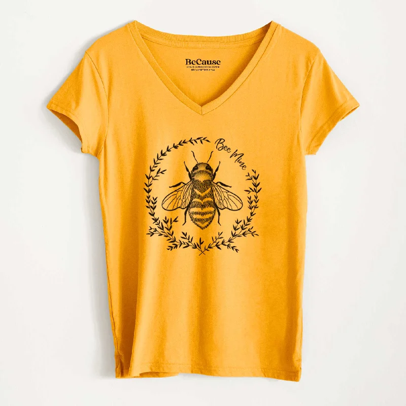 women’s stylish party tops-Bee Mine - Women's 100% Recycled V-neck