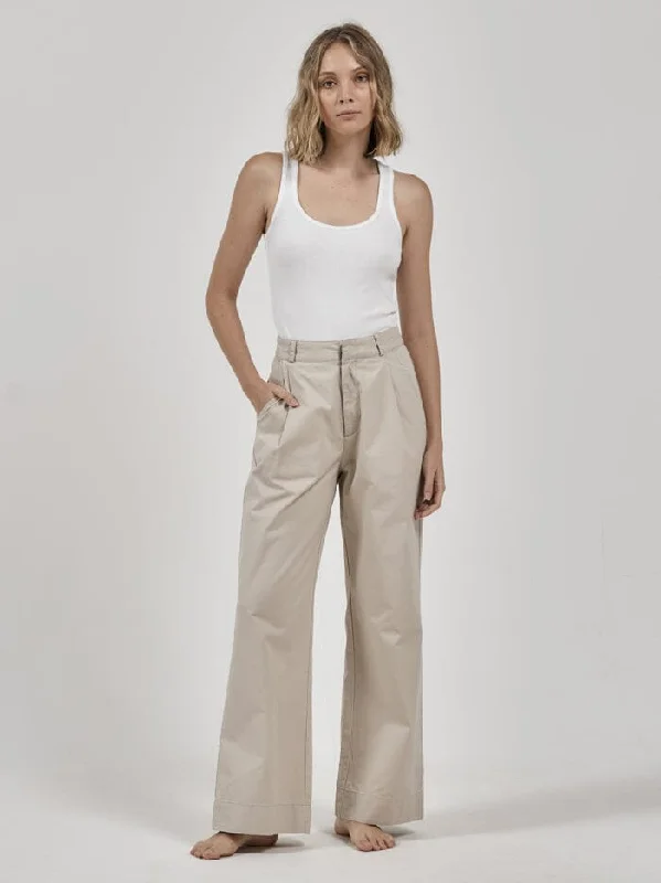 women’s trendy work cardigans-Artist Pleated Chino Pant - Pavement