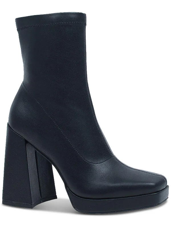 women shoes for comfy, everyday wear-Beautee Womens Square Toe Block Heel Booties