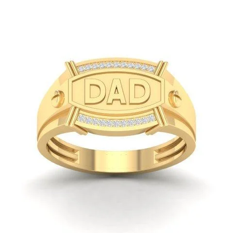 elegant gemstone jewelry for weddings -10K 0.08CT D-MENS RINGS "DAD"