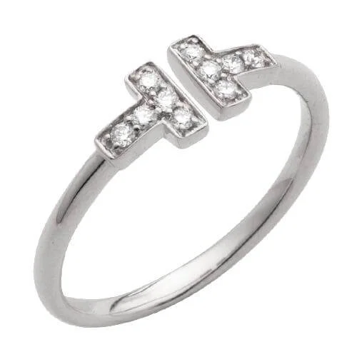 luxury gemstone engagement rings for brides -14KW 0.15CTW DIAMOND STACKABLE OPEN BAND