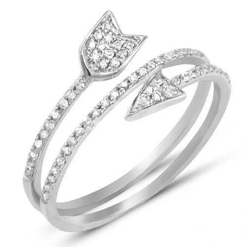 vintage diamond wedding bands for brides -14KW 0.40 CTTW DIAMOND DESIGNER ARROW RING