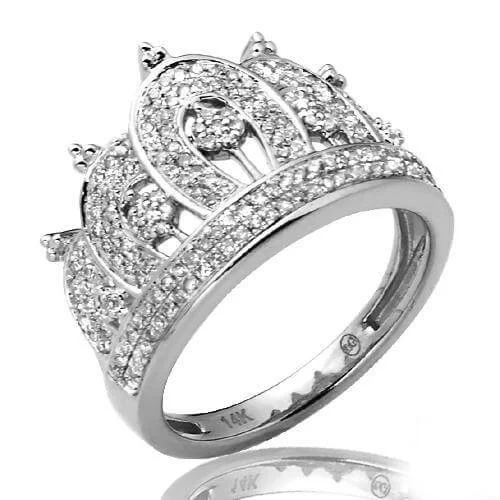 high-quality engagement rings with sapphires -14KW 0.50CTW DIAMOND LADIES CROWN RING