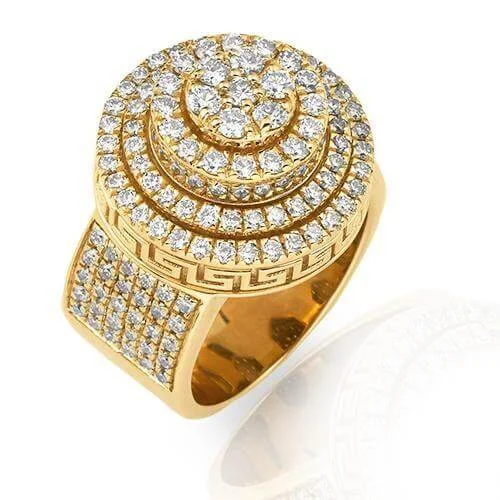 custom bridal jewelry for women -14K 3.50CT DIAMOND ROUND CLUSTER "Lollipop" RING