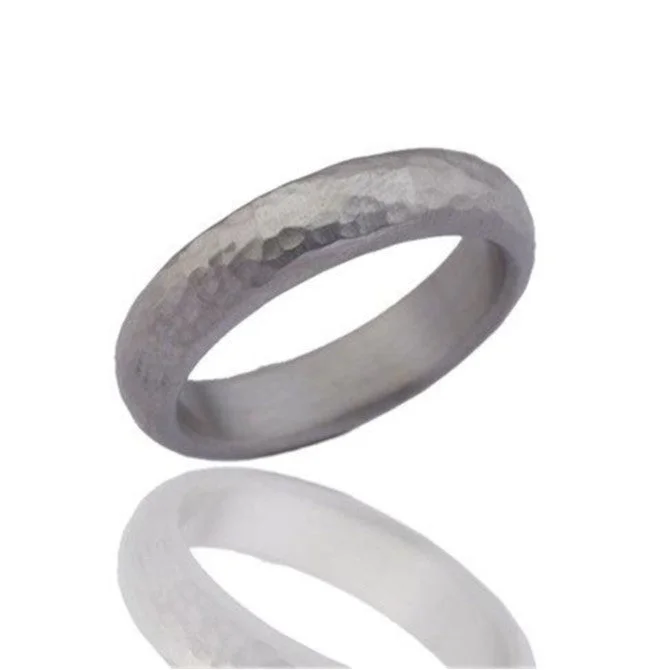 elegant silver wedding bands for brides -18k Solid White Gold Plain Wide Band