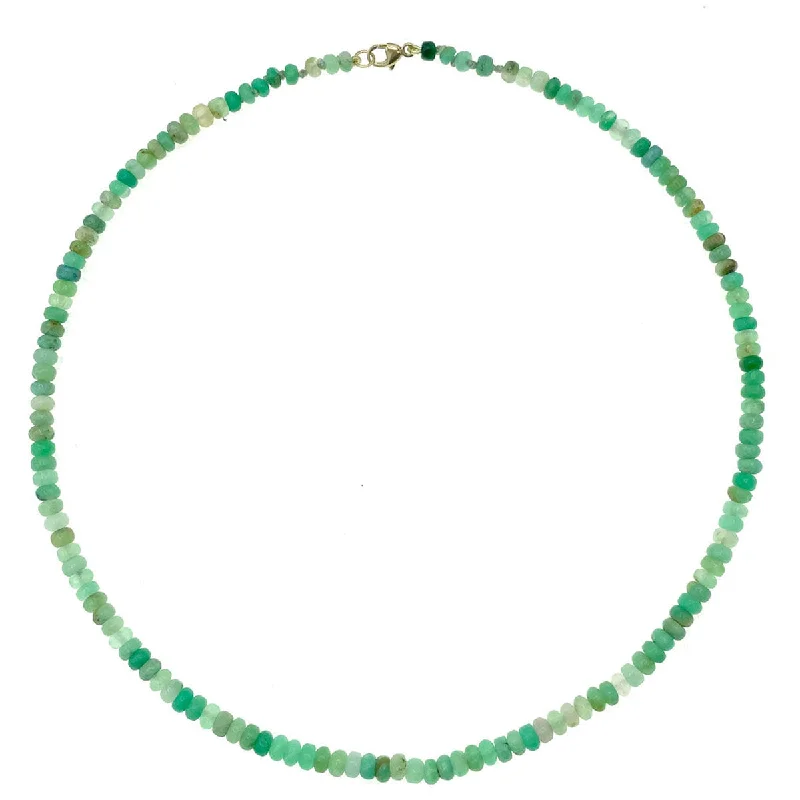 affordable luxury engagement rings -Beaded Mini Chrysoprase Necklace