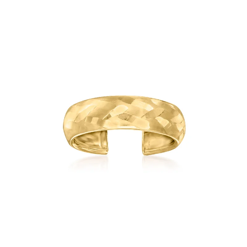 luxury gemstone engagement rings for brides -Canaria 10kt Yellow Gold Satin and Polished Toe Ring