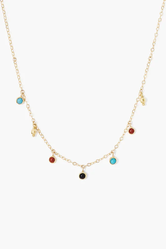 exclusive gold jewelry for engagements -Delilah Charm Necklace Multi Mix