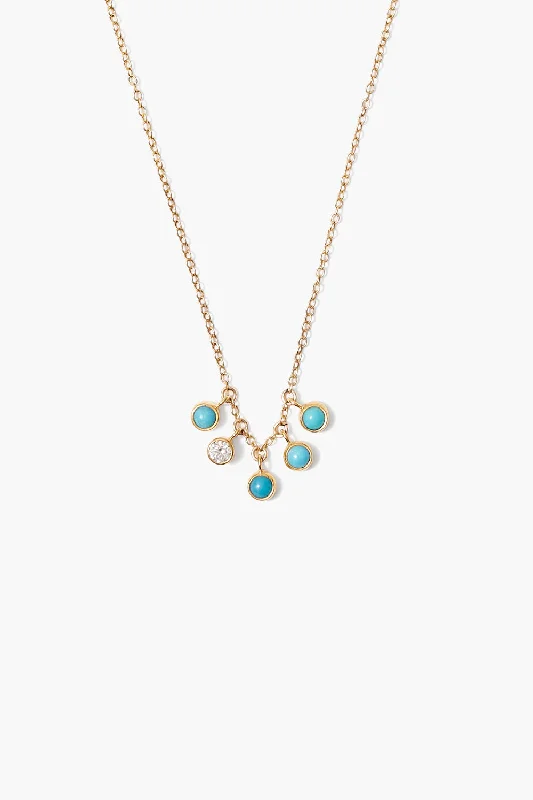 exclusive diamond wedding jewelry sets -Delilah Charm Necklace Turquoise mix