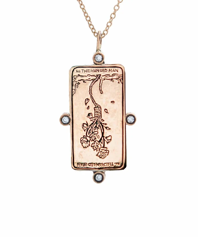 timeless engagement rings with sapphires -Diamond The Hanged One Tarot Card Necklace