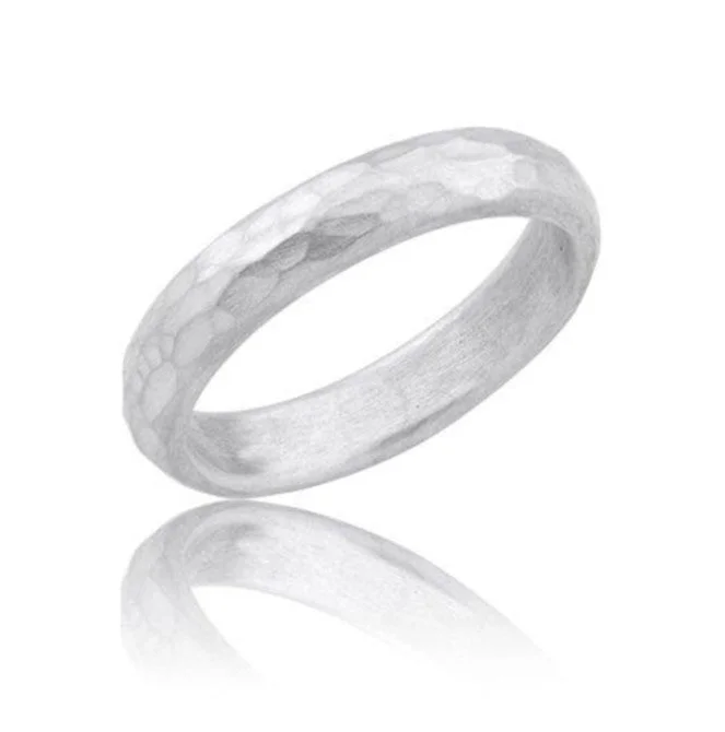 affordable wedding jewelry with diamonds -High Polish Sterling Silver Plain "Fusion" Band