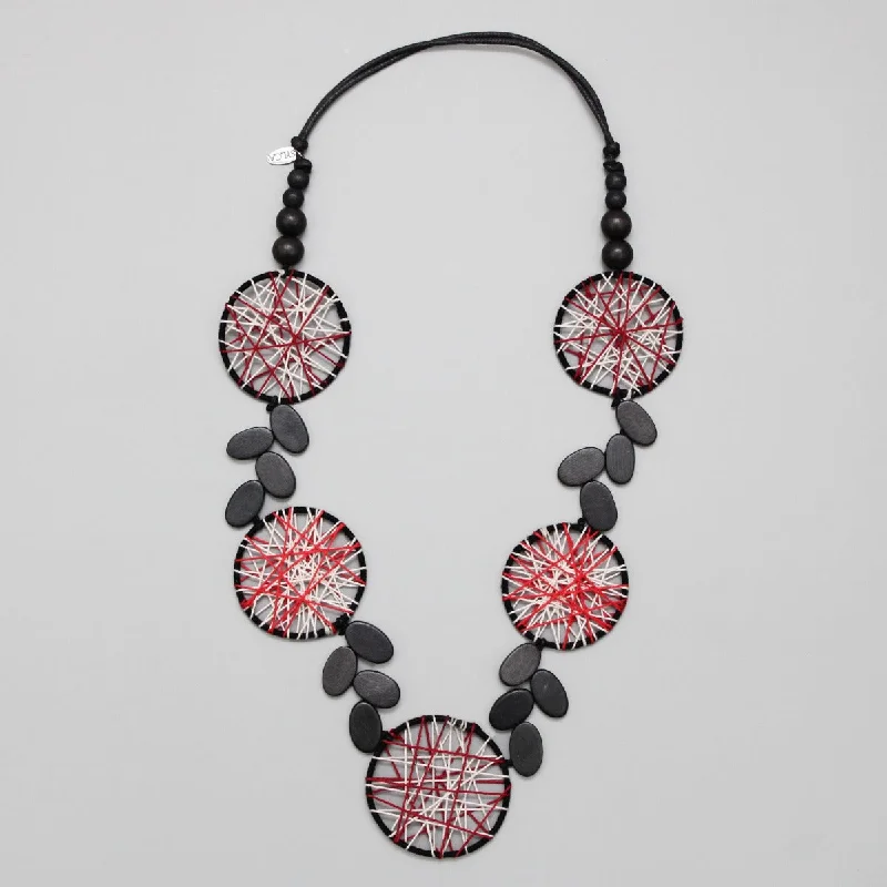 stunning wedding jewelry sets for bridesmaids -Red Disc Abby Necklace