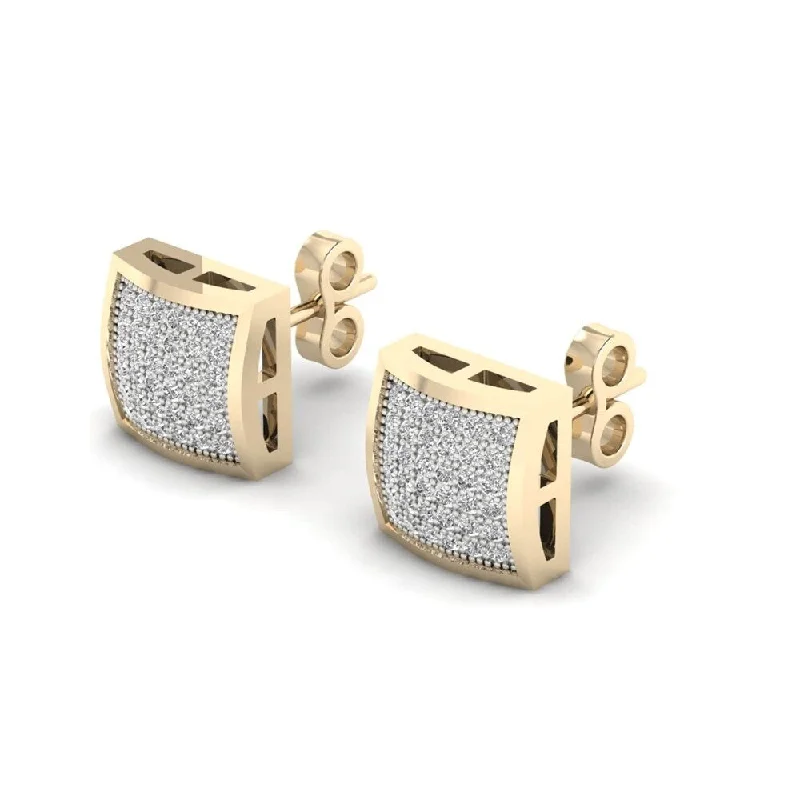 classic silver bridal jewelry for weddings -10k Yellow Gold 1/4ct TDW Diamond Cluster Stud Earrings