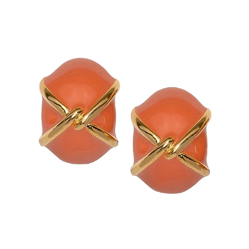 timeless wedding rings with diamonds -"X" Coral Button Clip Earring