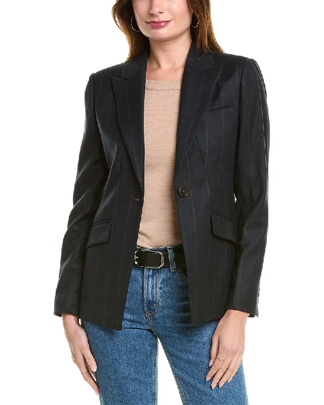 women’s chic wool cardigans-Brooks Brothers Flannel Wool-Blend Jacket