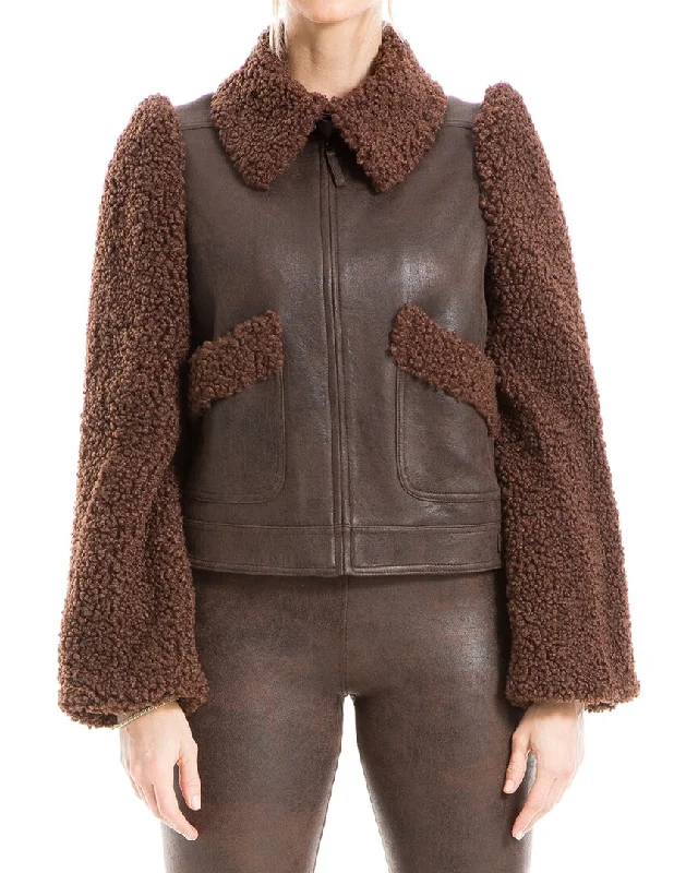 women’s cozy winter jackets-Max Studio Leatherette Jacket