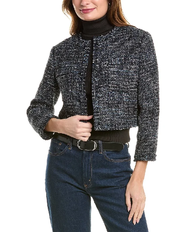 women’s cozy fall tops for work-Theory Crop Wool-Blend Jacket