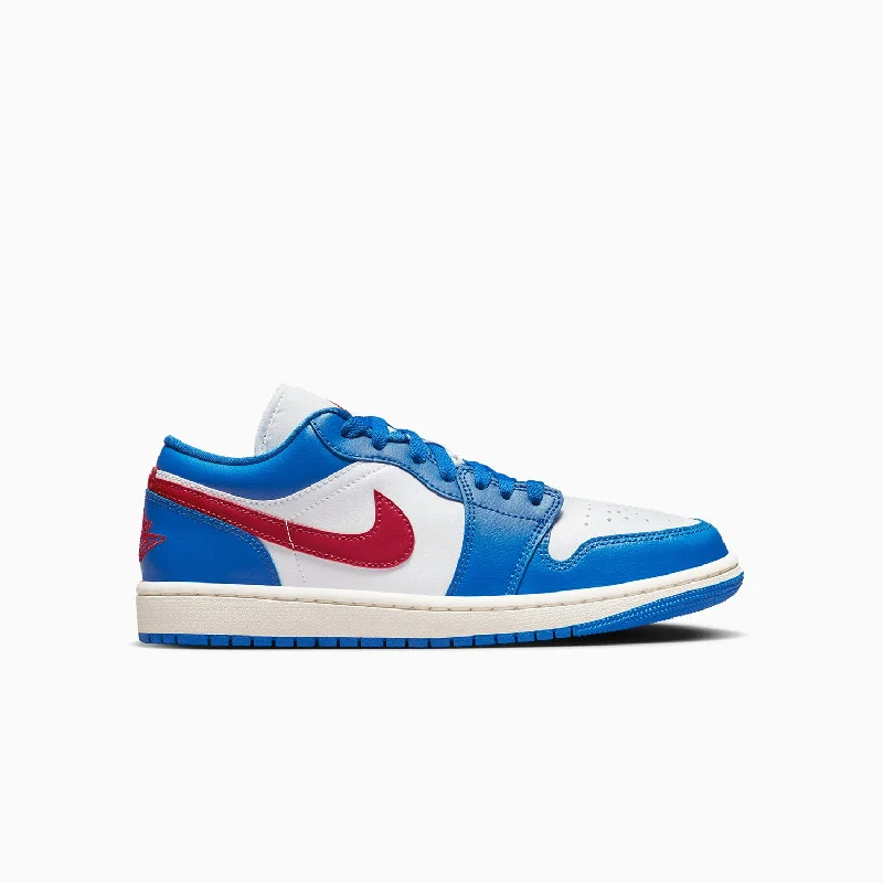 women shoes with stylish designs for winter-Women's Air Jordan 1 Low "Sport Blue Gym Red"