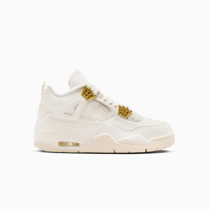 women shoes for comfort and durability-Women's Air Jordan 4 Retro "Metallic Gold"