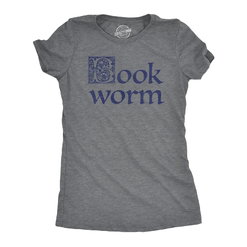 women’s casual knit dresses-Womens Book Worm T Shirt Funny Literature Reading Lovers Tee For Ladies