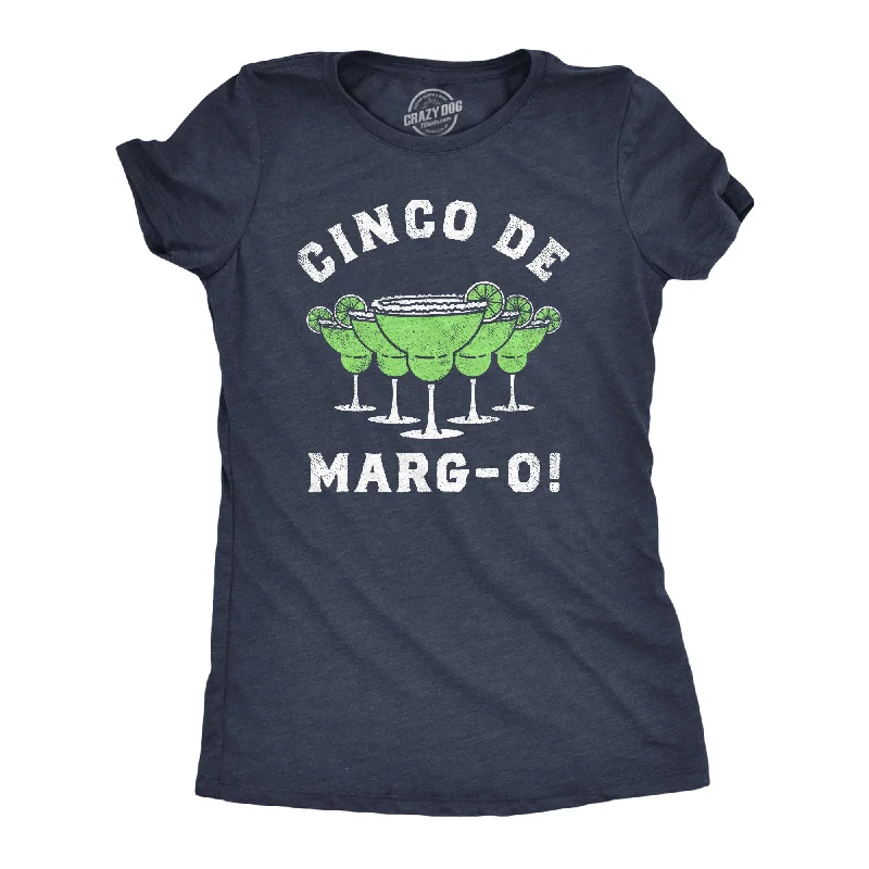 women’s formal holiday skirts-Womens Cinco De Margo T Shirt Funny Margarita Drinking Cinco De Mayo Party Tee For Ladies