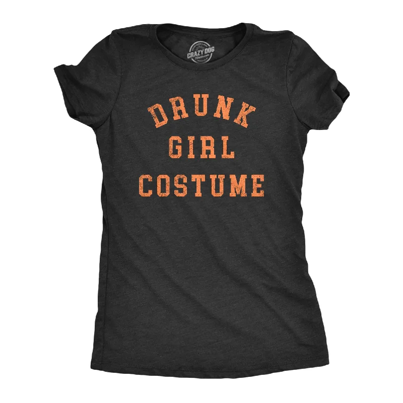 women’s formal work jackets for winter-Womens Drunk Girl Costume T Shirt Funny Halloween Party Outfit Drinking Joke Tee For Ladies