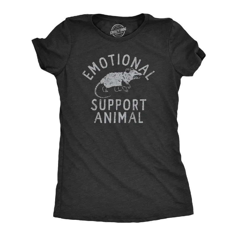 women’s formal fashion cardigans-Womens Emotional Support Animal T Shirt Funny Mean Possum Joke Tee For Ladies