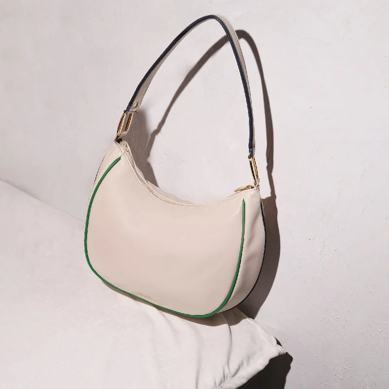 stylish handbags with vintage finishes -Accessorize London Women's Cream Piped Shoulder Bag