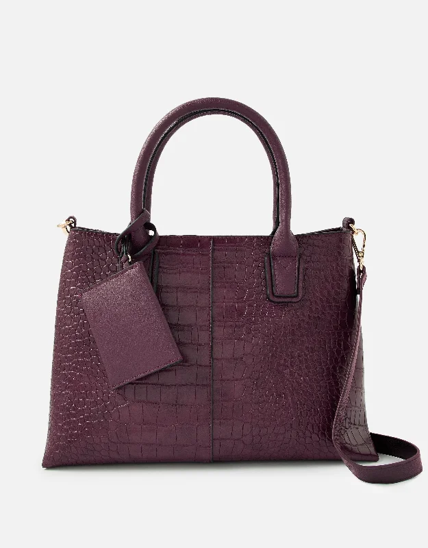 stylish handbags for the chic professional -Accessorize London Women's Faux Leather Burgundy Caroline Handheld Bag