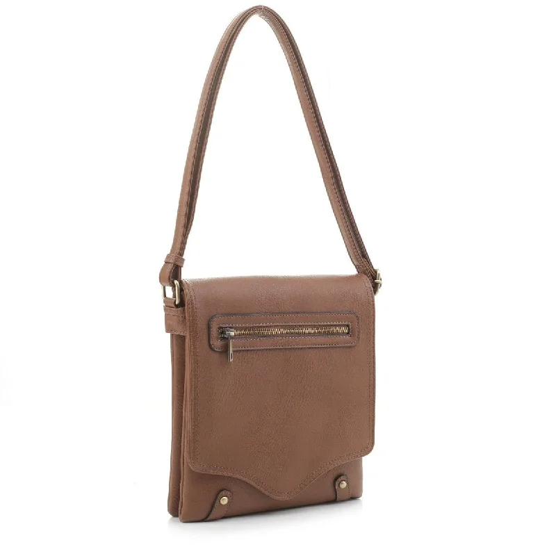 stylish handbags for casual work outfits -DSC31184LK  Zipper Pocket Flap Over Concealed Carry Crossbody