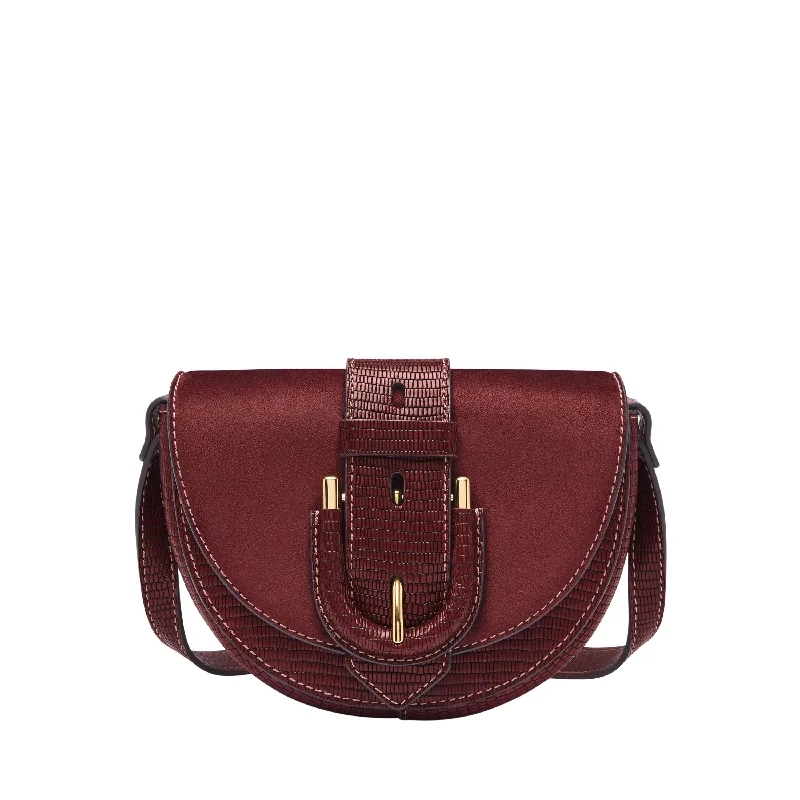 trendy handbags with elegant finishes -Fossil Women's Harwell Lizard Effect Embossed Leather Small Flap Crossbody