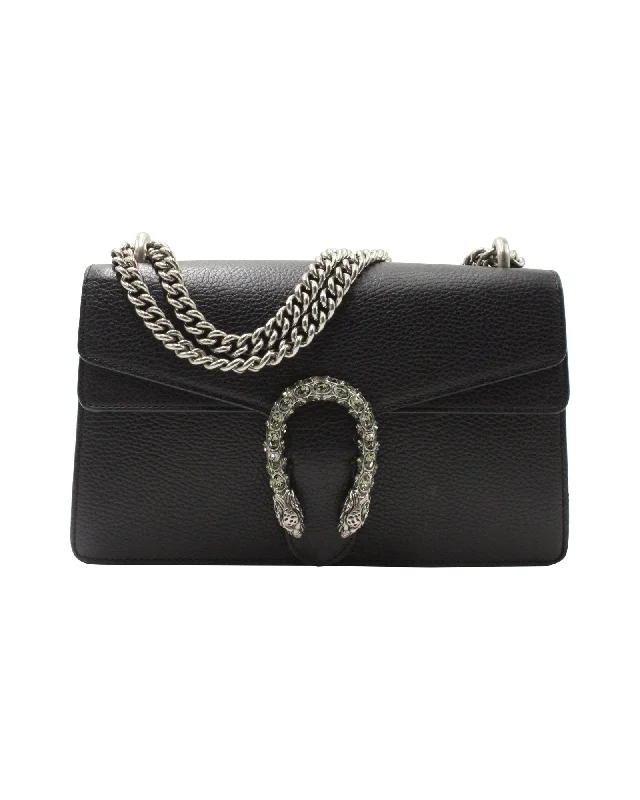 best handbags for women with busy lifestyles -Gucci Small Dionysus Shoulder Bag in Black Leather