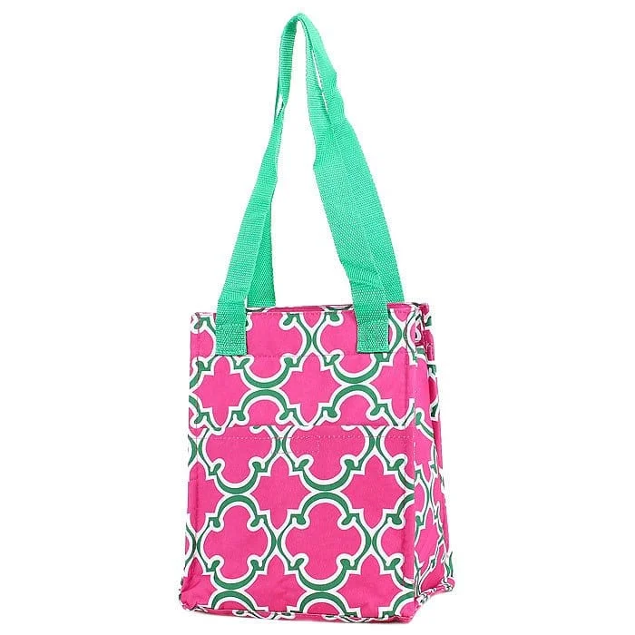 stylish handbags for busy working women -LT11-708 Quatrefoil Print Lunch Tote Bag