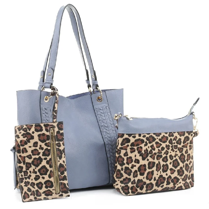 trendy handbags with luxurious details -LF6414LT Cheetah Print 3-in-1 Shoulder Bag/Crossbody/Wallet