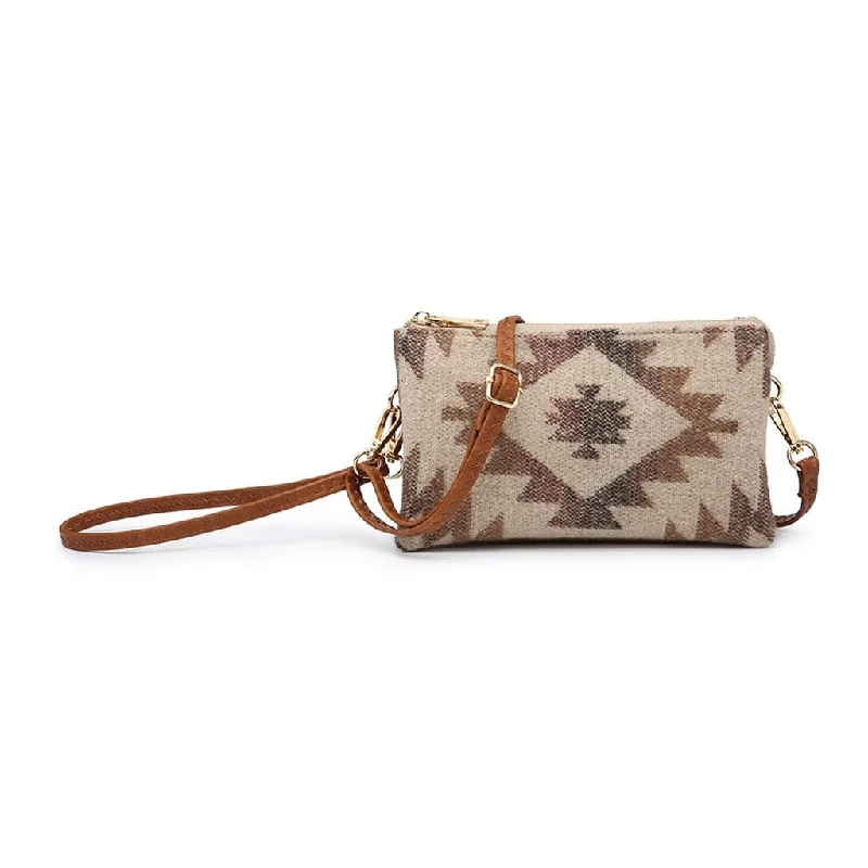 designer handbags with luxurious finishes -M013AZT Aztec 3 Compartment Crossbody