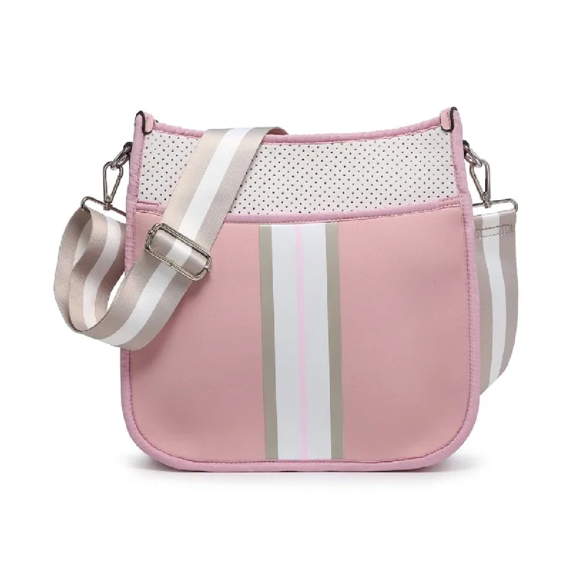 trendy handbags with luxurious designs -M2024STRP Stripe Neoprene Crossbody w/ Guitar Strap