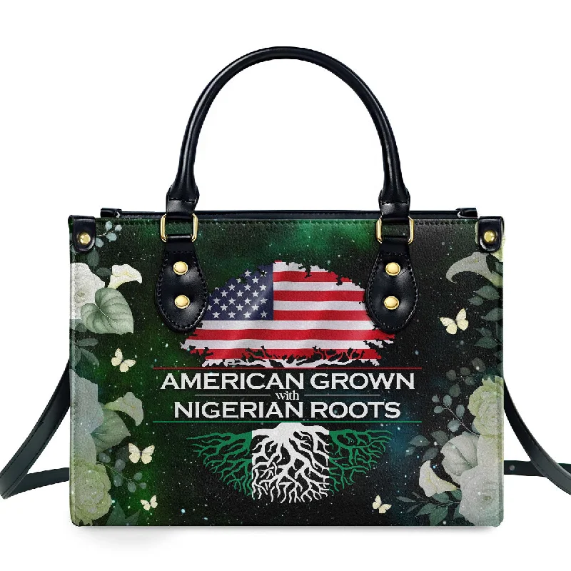 chic handbags with multiple compartments -Nigerian Roots - Personalized Leather Handbag SB1302